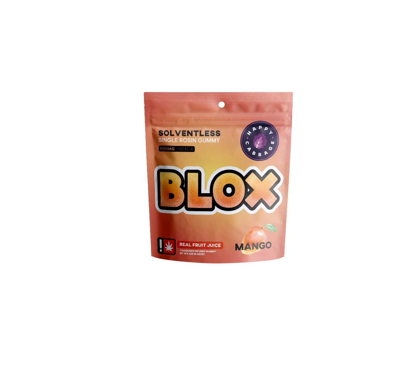 Photograph of Product: BLOX - Mango - (Indica) 100mg THC Single Rosin Gummy