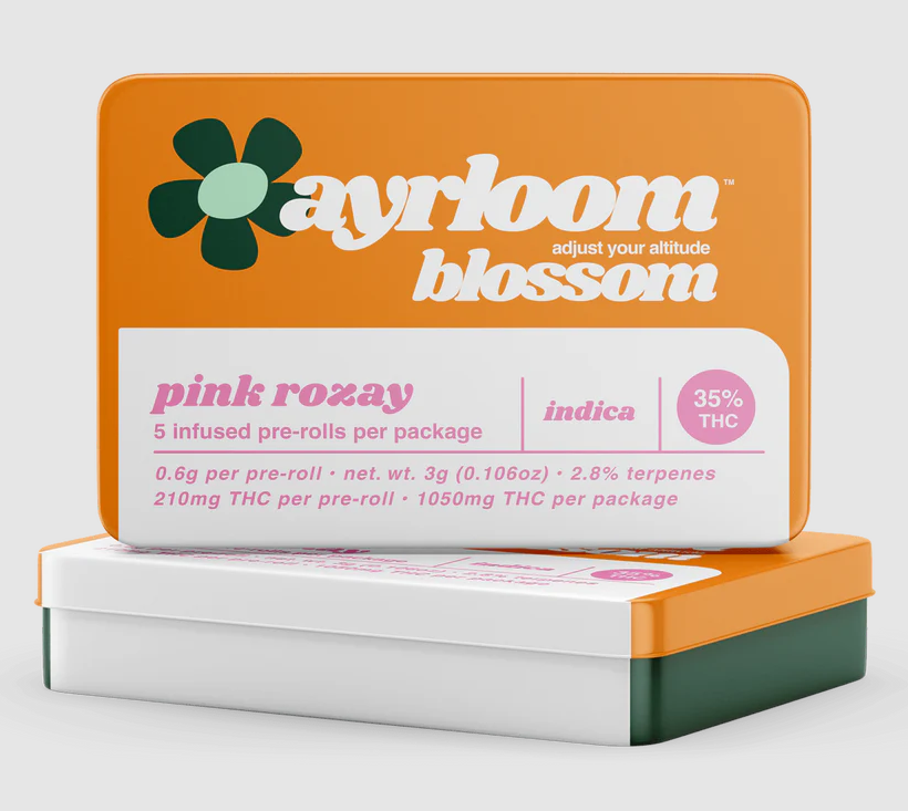 Photograph of product: Ayrloom Blossom Pink Rozay Infused Prerolls 0.6g 5pk