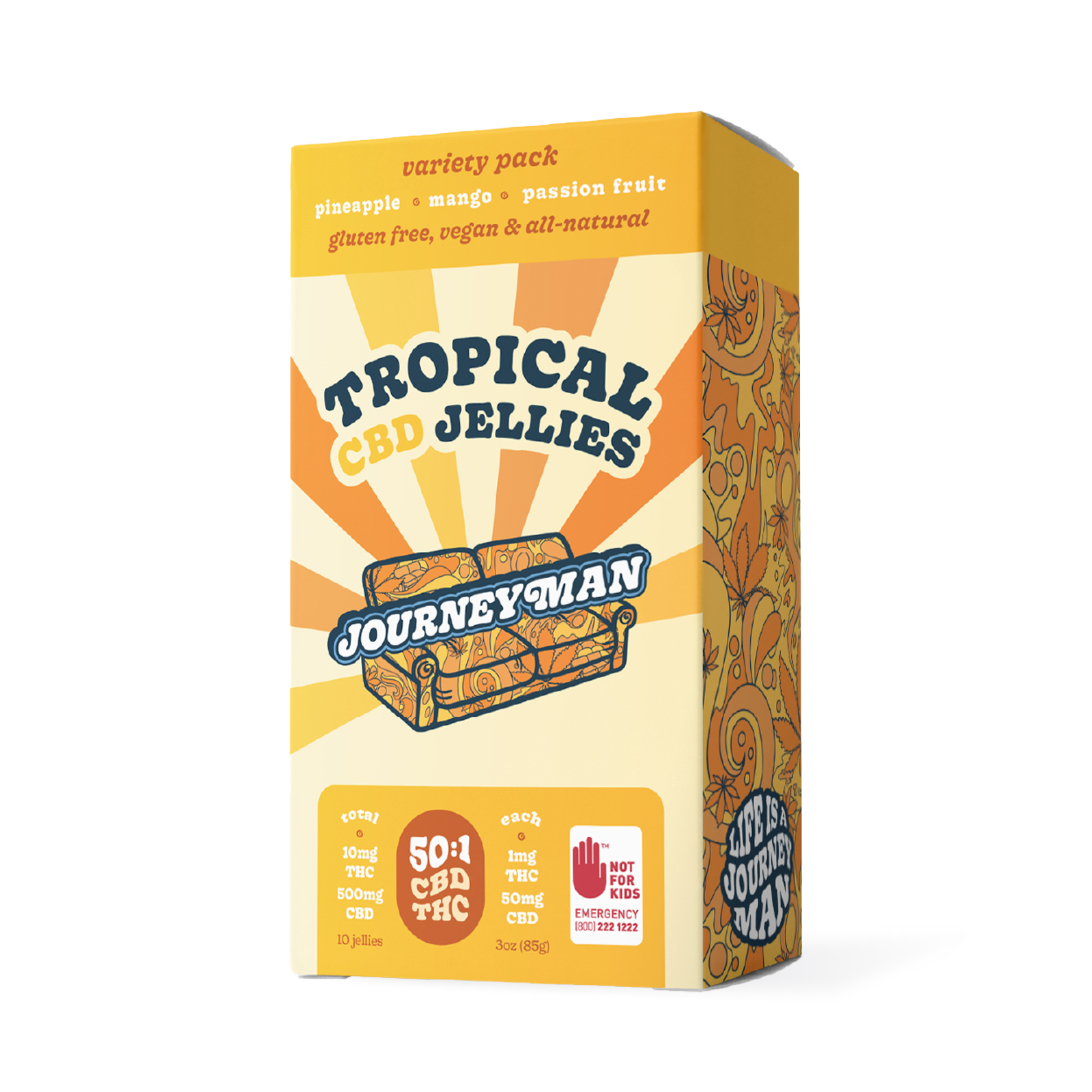Photograph of product: 50:1 Tropical CBD Jellies (500mg CBD/10mg TH-oui)