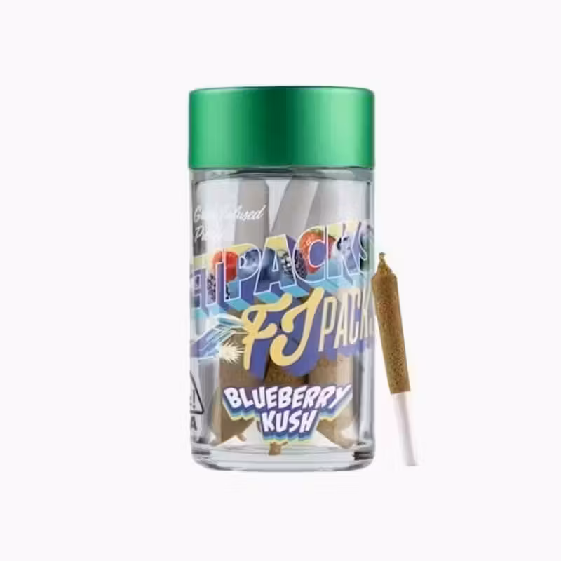 Photograph of product: Jetpacks | FJ-3 |  Blueberry Kush  | 3g 5pk infused pre-rolls