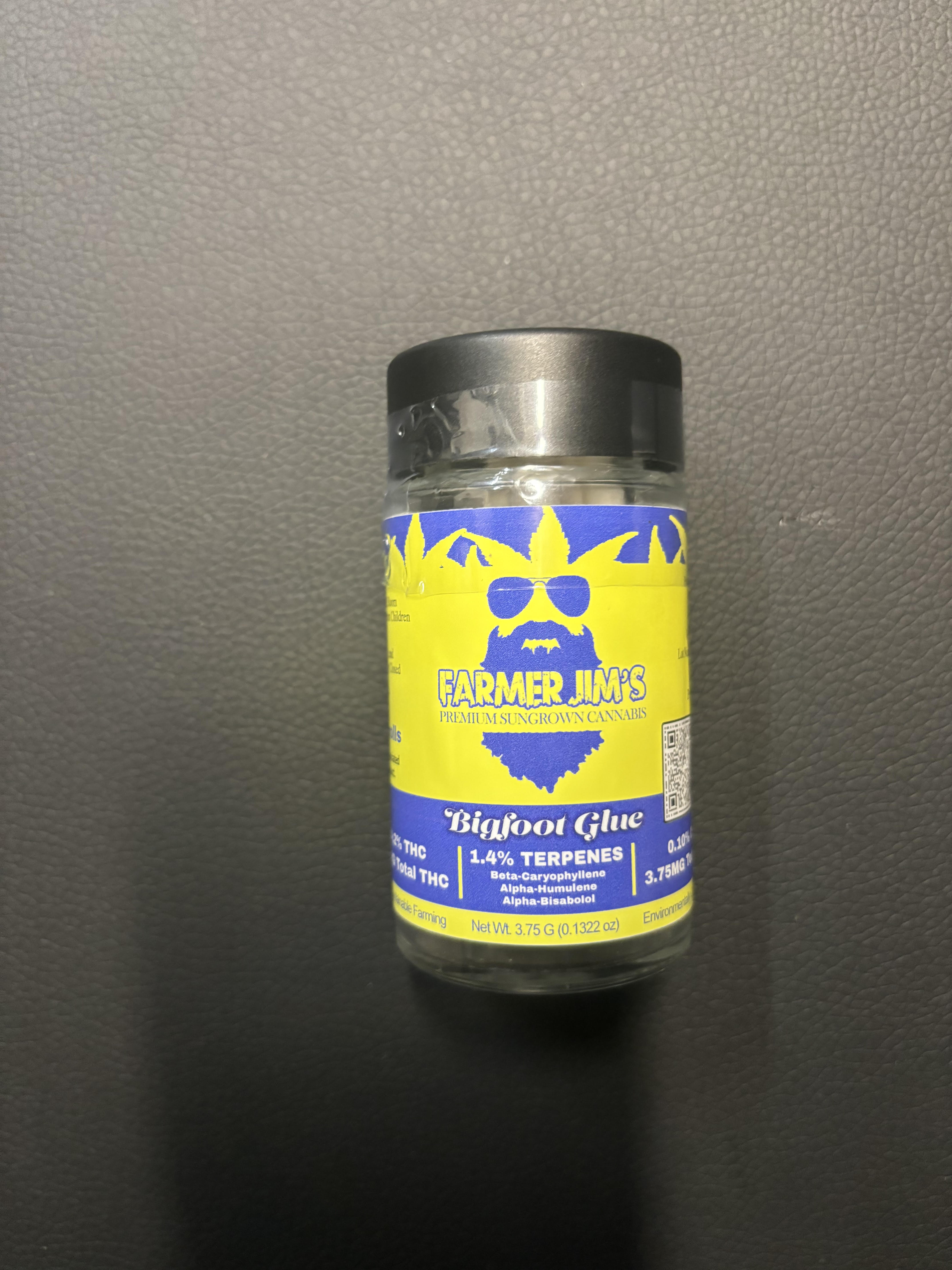 Photograph of product: Farmer Jim - Bigfoot Glue Pre-Roll 5pk