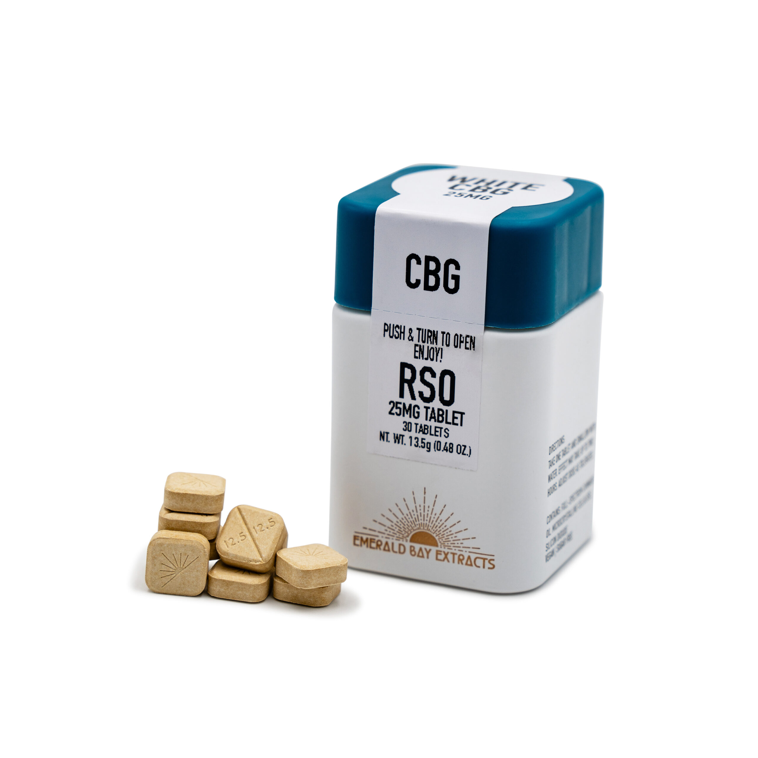 Photograph of product: Emerald Bay Extracts | Tablets | White CBG (25mg per)
