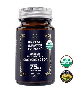 Photograph of product: Organic Full Spectrum CBG+CBD+CBDA Capsules 30mg x 30ct