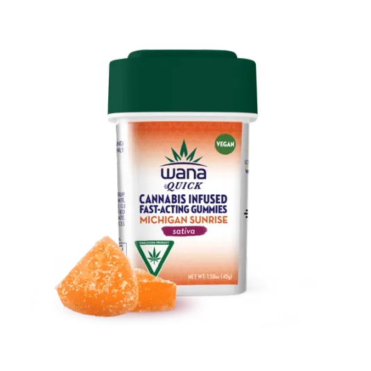Photograph of product: Wana Quick - Gummies - 200mg - 1:1 TH-oui/CBD - Strawberry Margarita