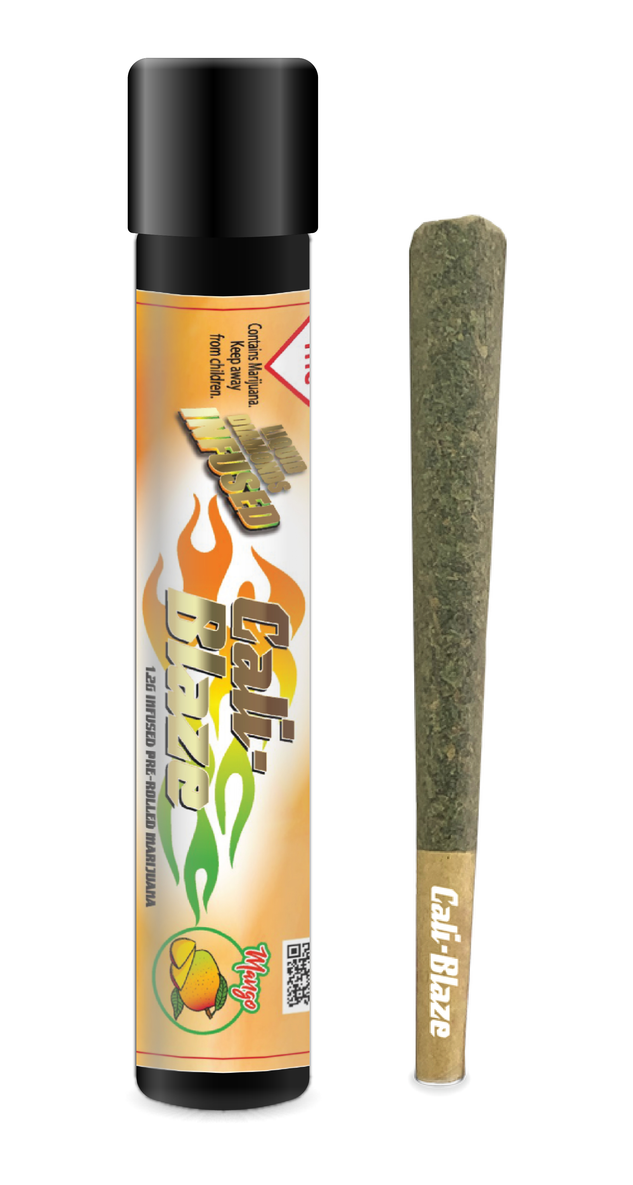 Photograph of product: Cali Blaze Mango Diamond Infused Joint 1.2g