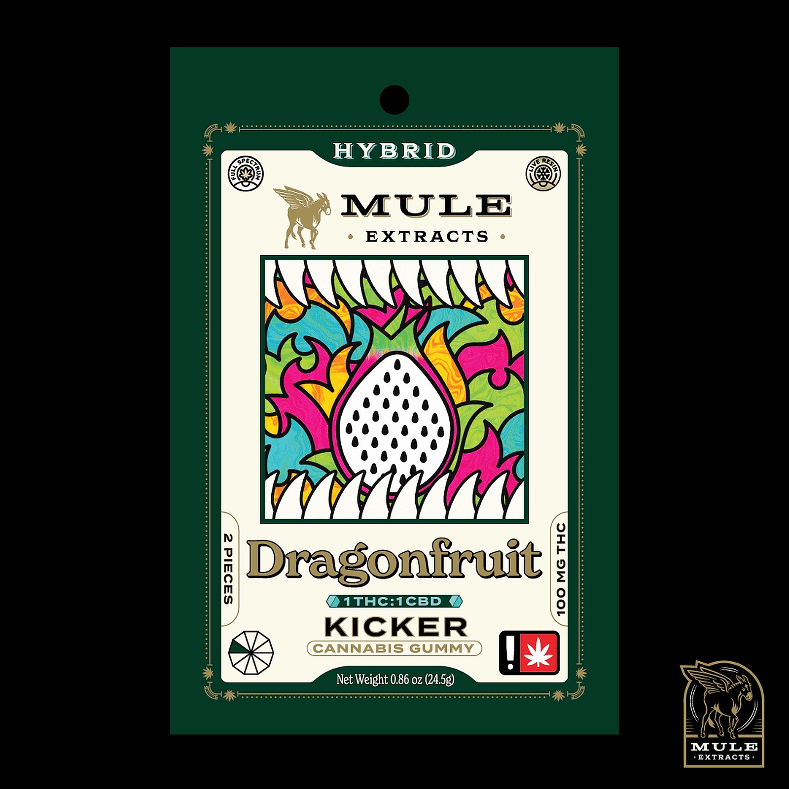 Photograph of product: Mule Extracts | 1:1 Dragon Fruit | Gummy