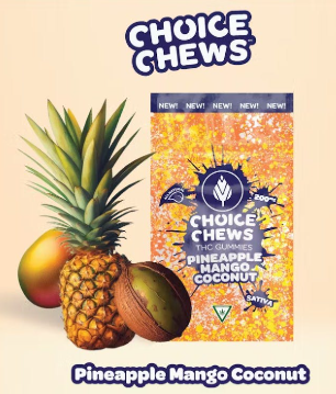Photograph of product: Choice   200mg Chews   Pineapple Mango Coconut