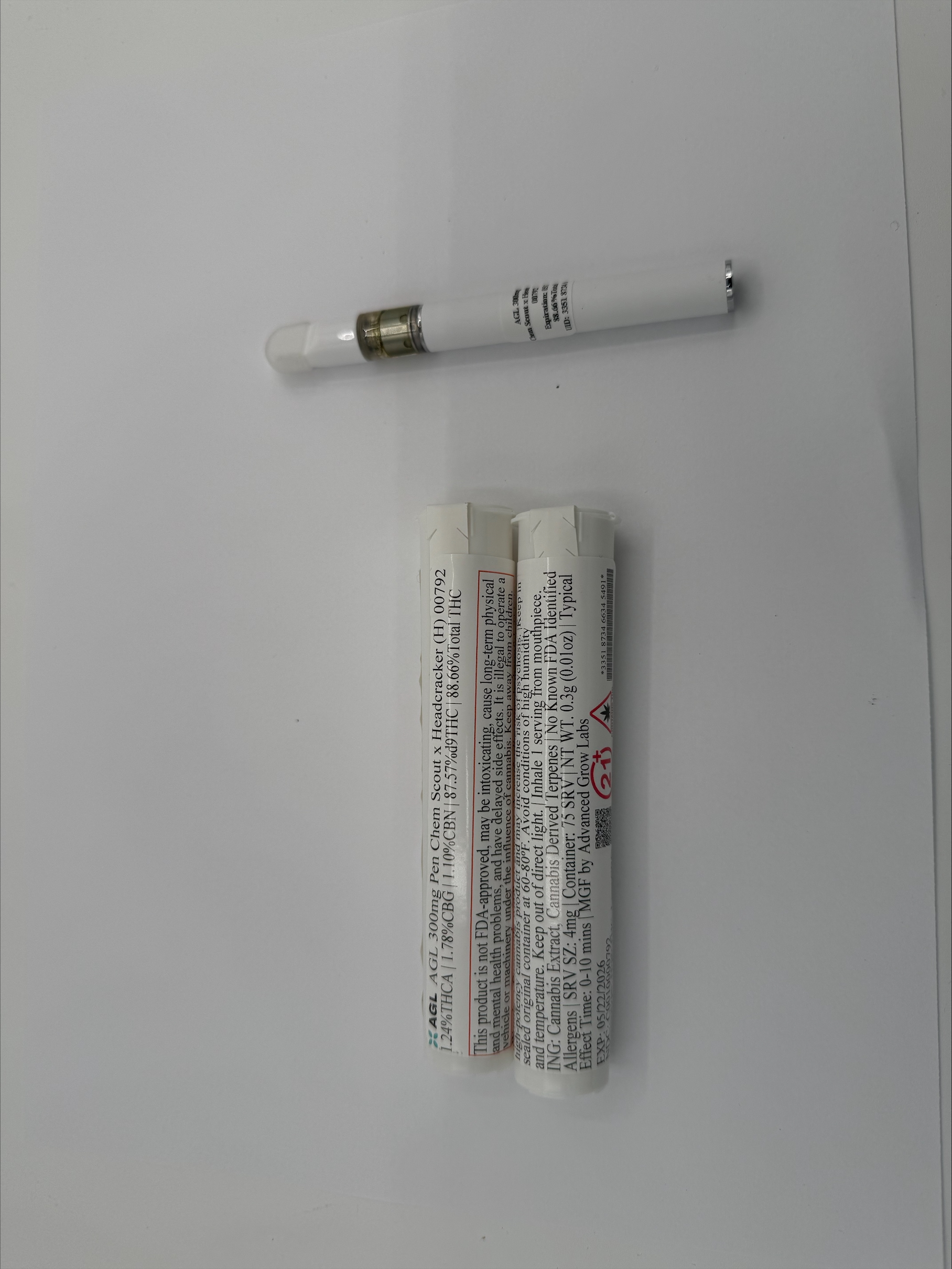 Photograph of product: AGL 300mg Pen Chem Scout x Headcracker  00792