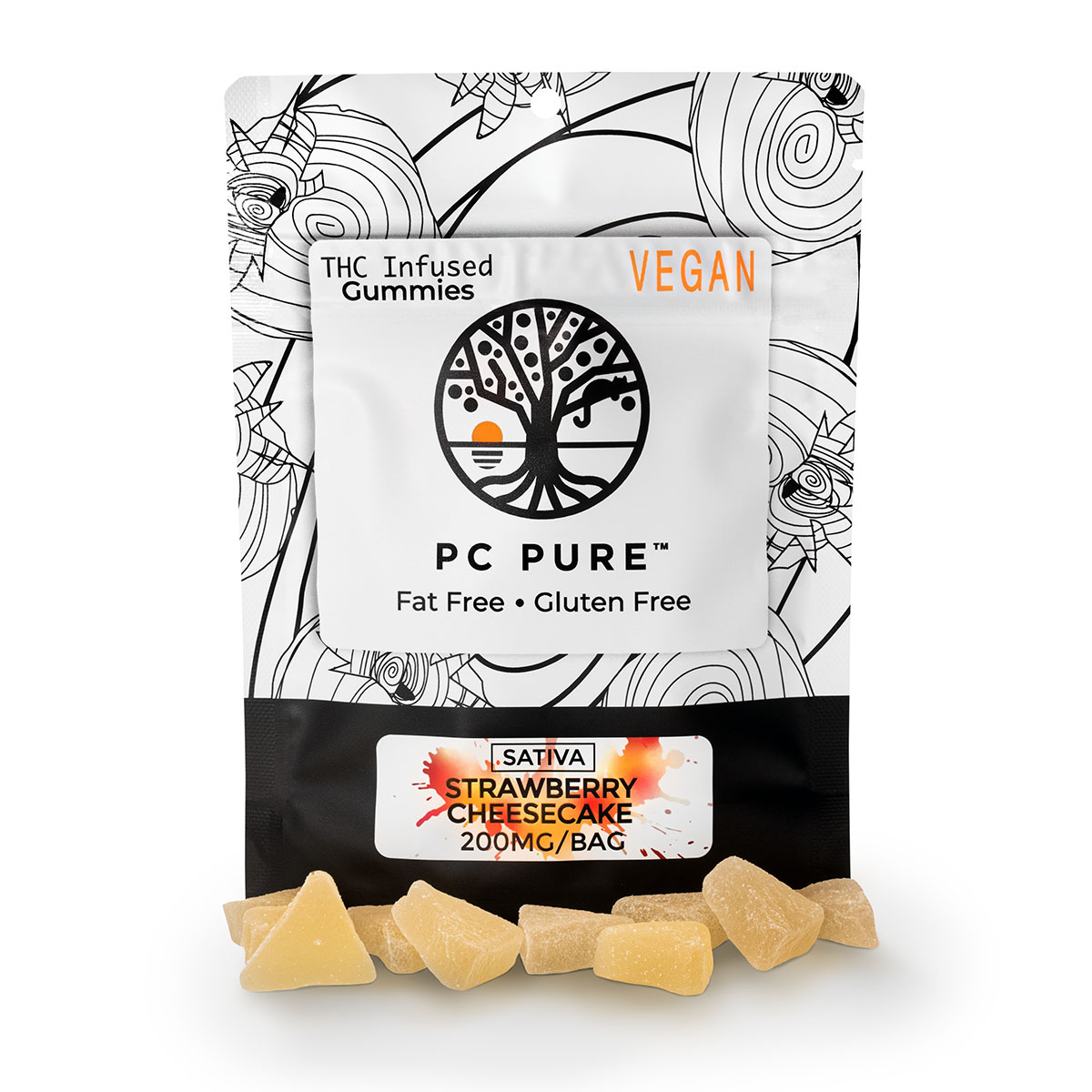 Photograph of product: Strawberry Cheesecake (Oui'd) 10pc x 20mg | PC Pure 200mg