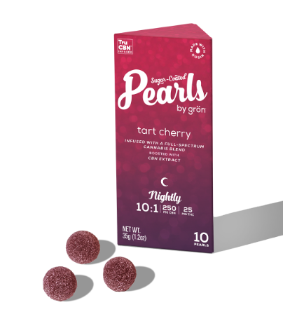Photograph of product: Pearls | Tart Cherry 10:1 CBN | Nightly | 10pk