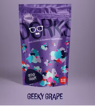 Photograph of product: Geeky Grape Gummy Clusters 100mg