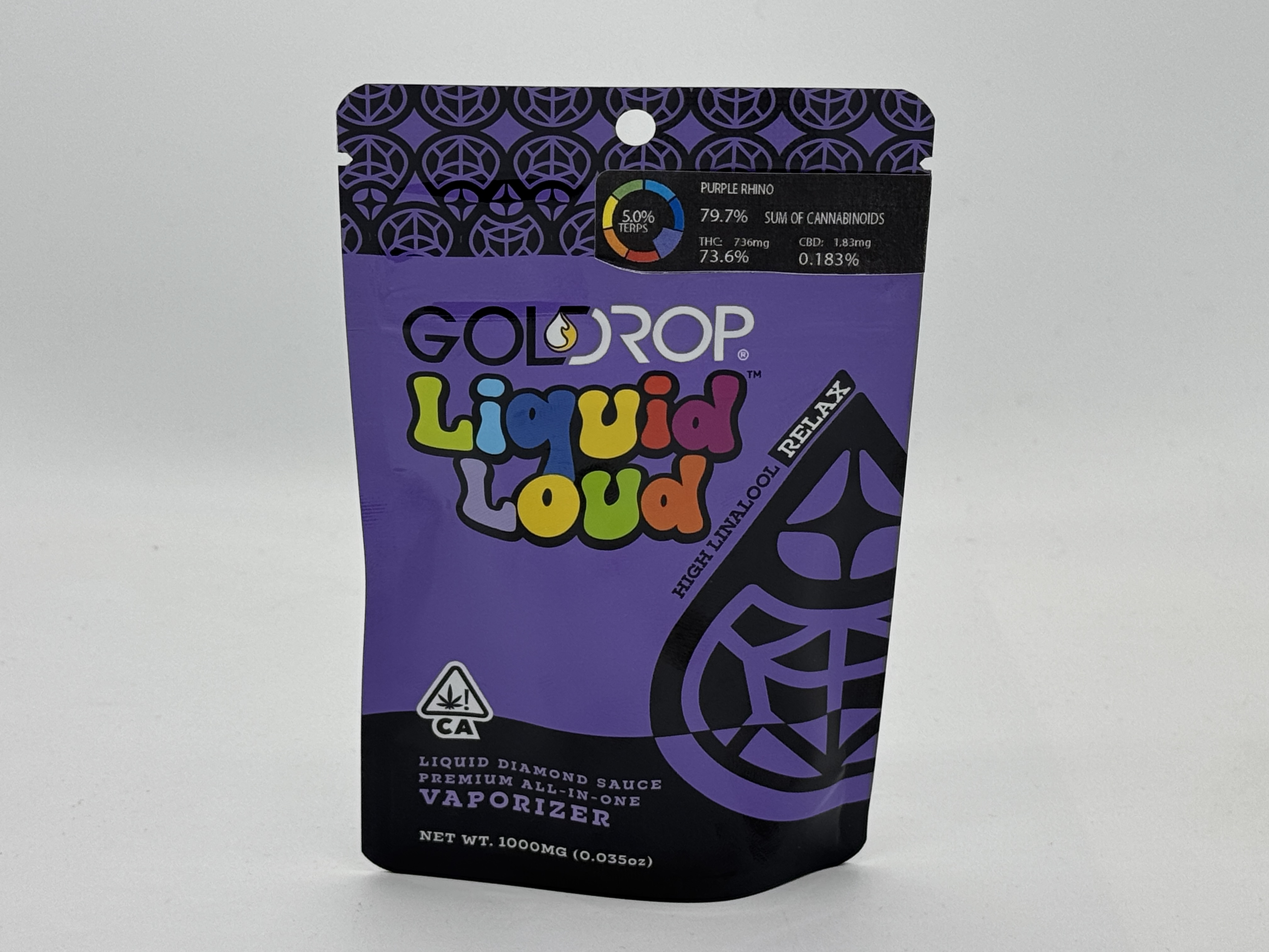 Photograph of product: Goldrop Liquid Loud Disposable - Purple Rhino