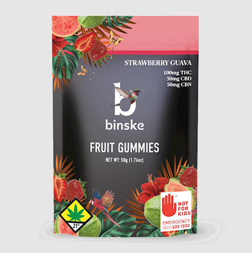 Photograph of product: Binske - Strawberry Guava CBN [2:1:1] - 10pk Fruit Gummies