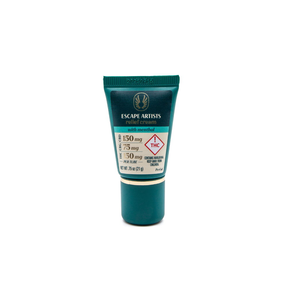 Photograph of product: Escape Artists | Relief Cream (CBD:CBG:TH-oui 2:1:2) Menthol 150mg