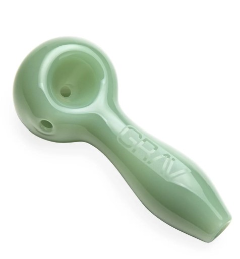 Photograph of product: Green Classic Spoon - Hand Pipe - Grav