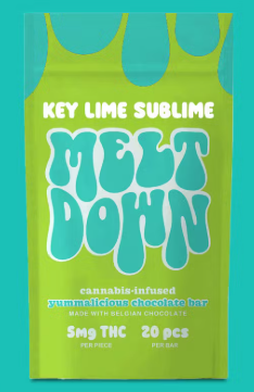 Photograph of product: MELTDOWN - Key Lime Chocolate Bar 100mg [H]