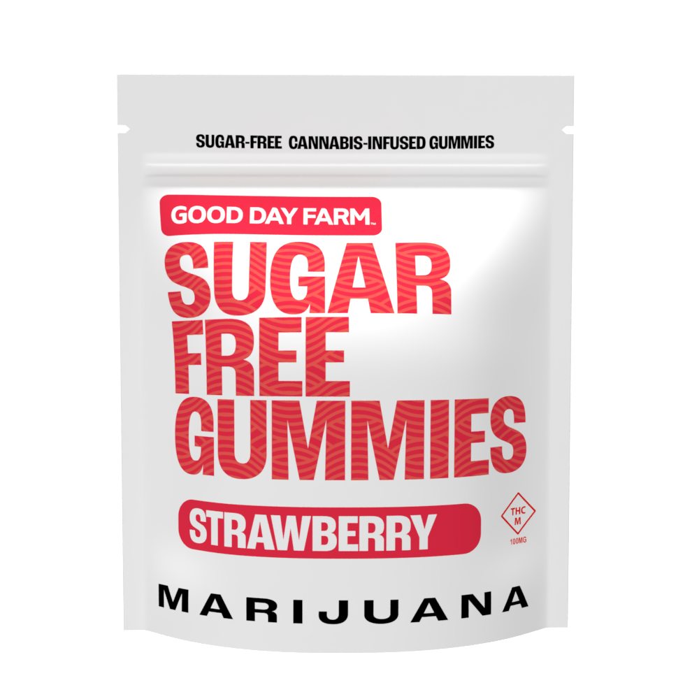 Photograph of product: GDF: Sugar-Free Gummies | Strawberry | 100mg | 10pk