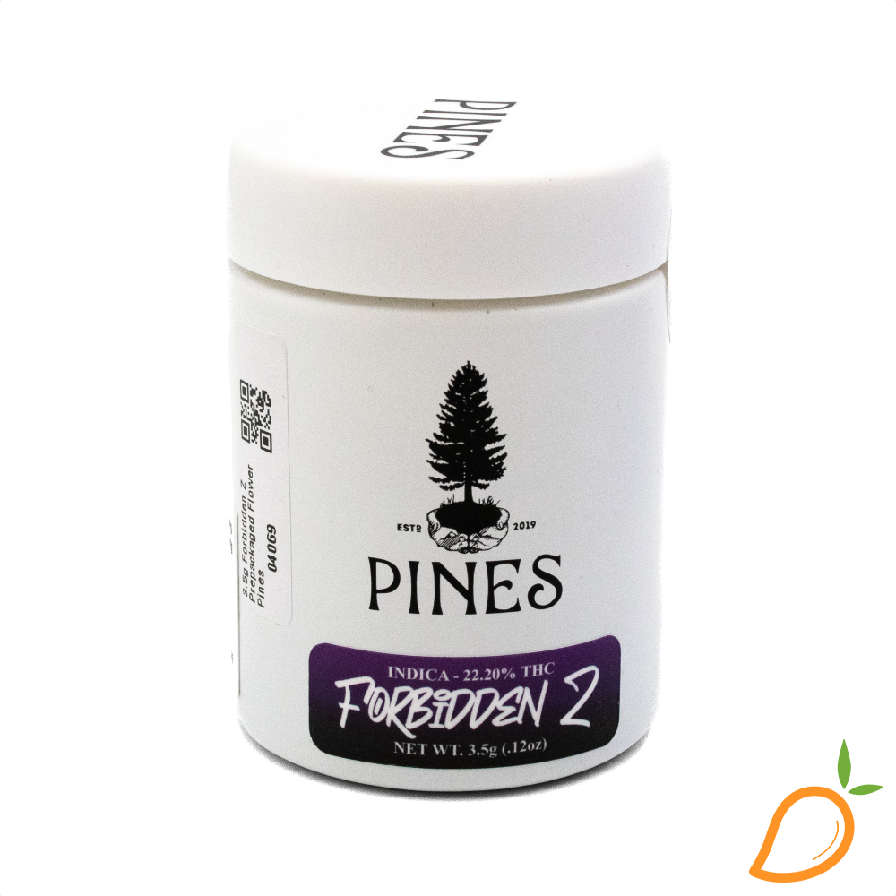 Photograph of product: 3.5g Forbidden Z Prepackaged Flower Pines