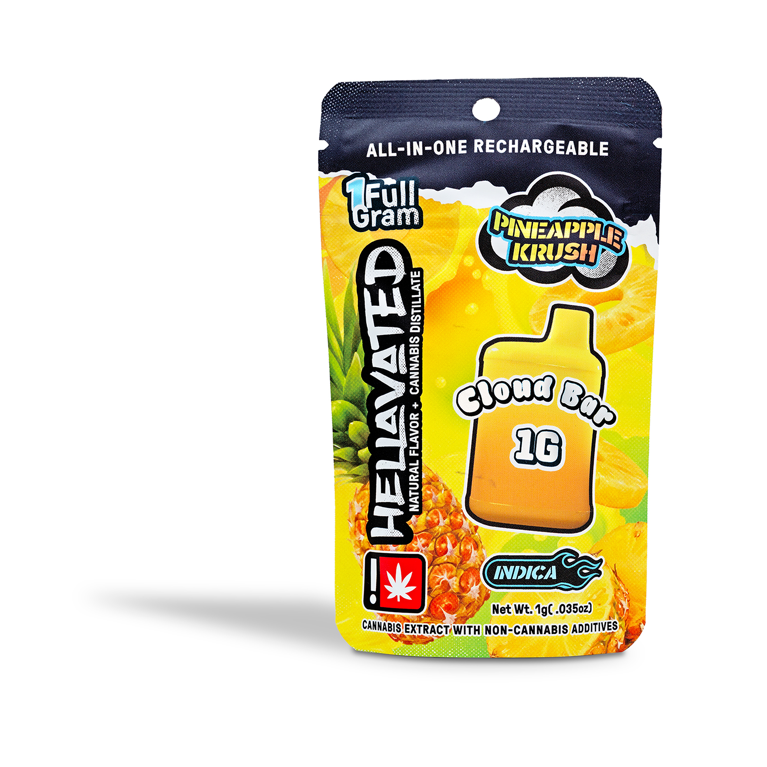 Photograph of product: Hellavated - Pineapple Krush Cloud Bar Disposable POD