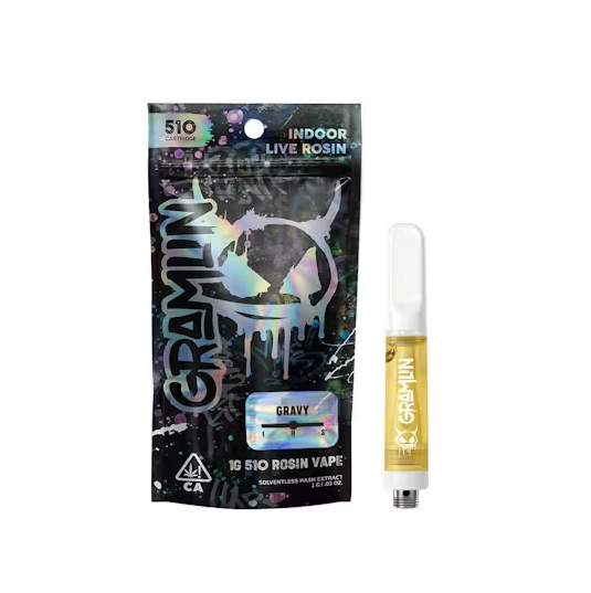 Photograph of product: GRAMLIN - Cartridge - Gravy - Live Rosin - 1G