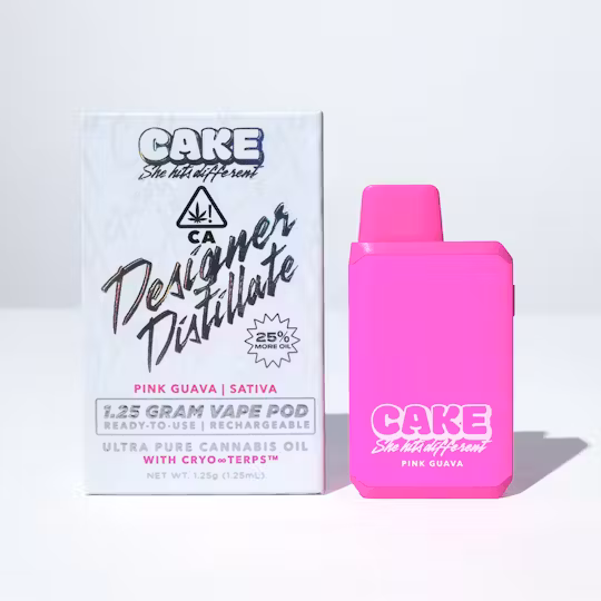 Photograph of product: Cake | Pink Guava - 1.25 Grams - Oui'd - Designer Distillate