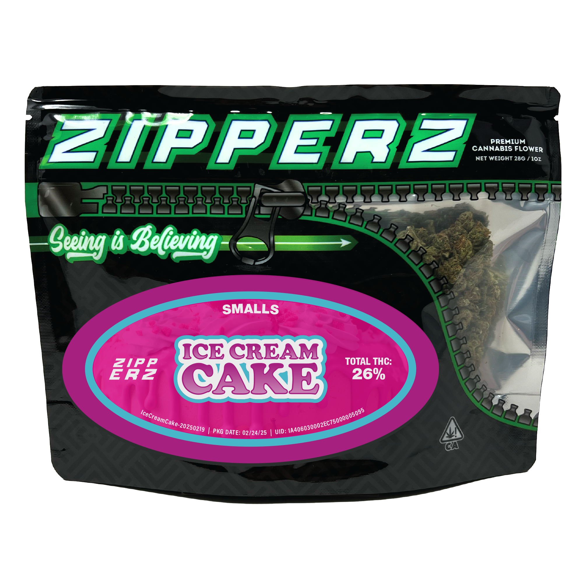 Photograph of product: Zipperz Smalls Ice Cream Cake 1/2 oz Flower - 14g