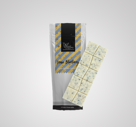 Photograph of product: NATURES GRACE - LEMON BLUEBERRY CRUNCH WHITE CHOCOLATE BAR (100MG) (H)