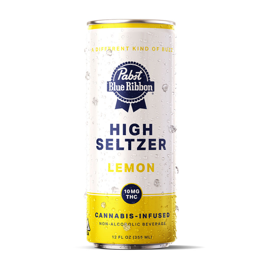 Photograph of product: PBR Infused Seltzer High Lemon Single 10mg