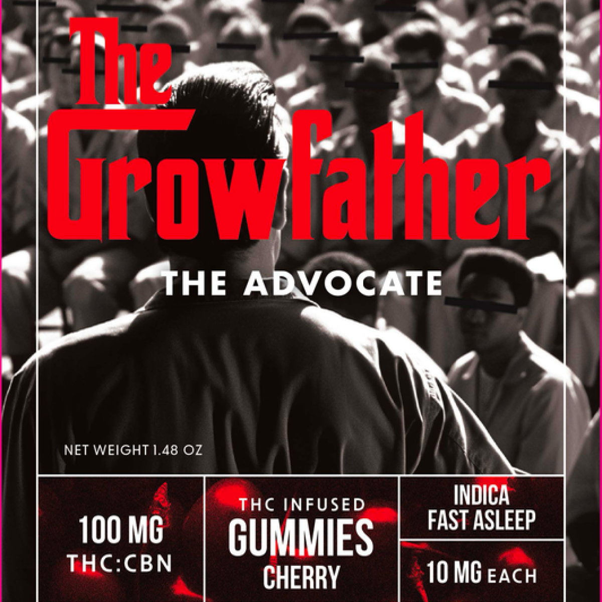 Photograph of product: Growfather | Fast Asleep | Cherry Natural Gummies | 1:1 CBN:TH-oui | 100mg