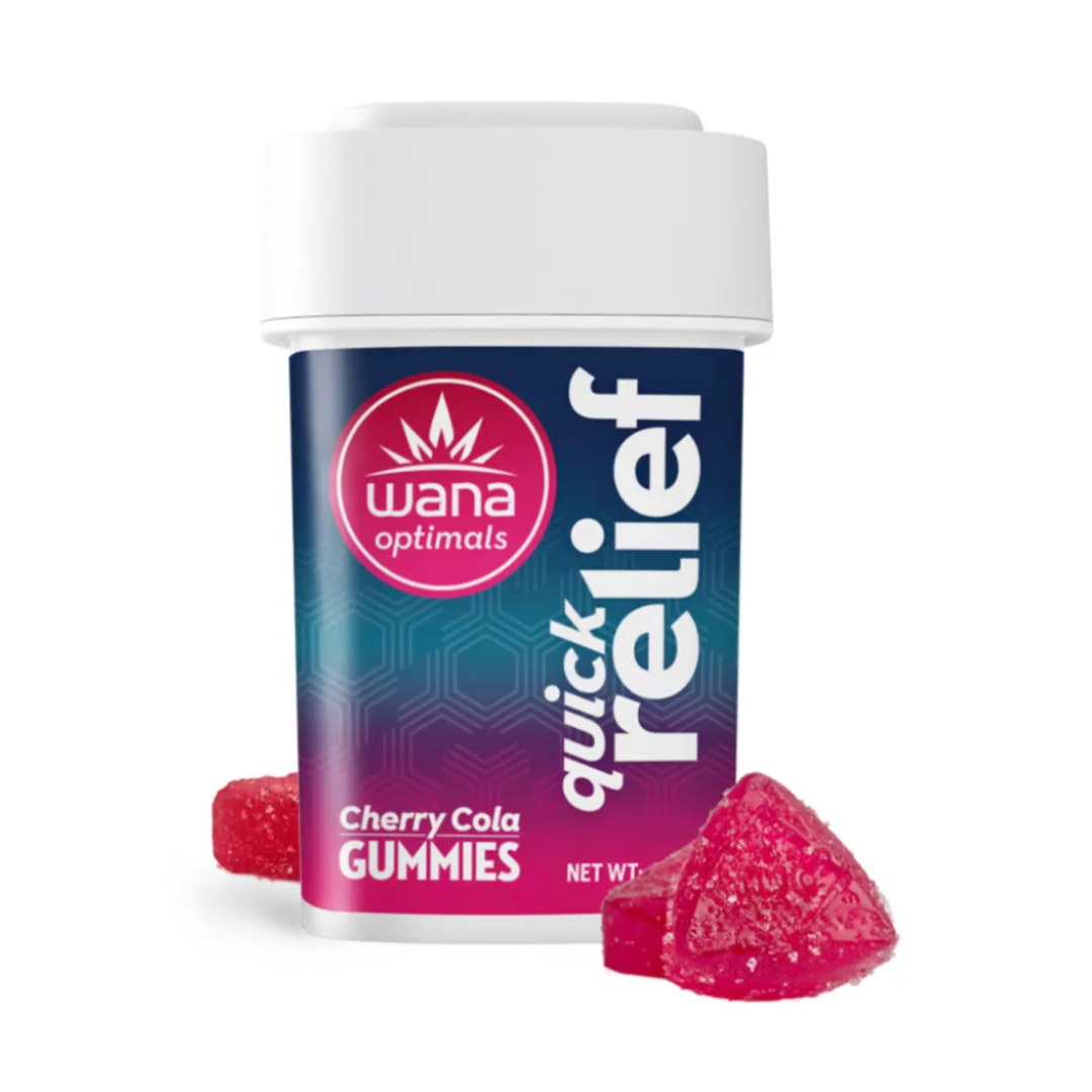 Photograph of product: Wana Optimals | Cherry Cola Quick Relief Gummies | 1:1:1 THC:CBC:CBG | 50mg