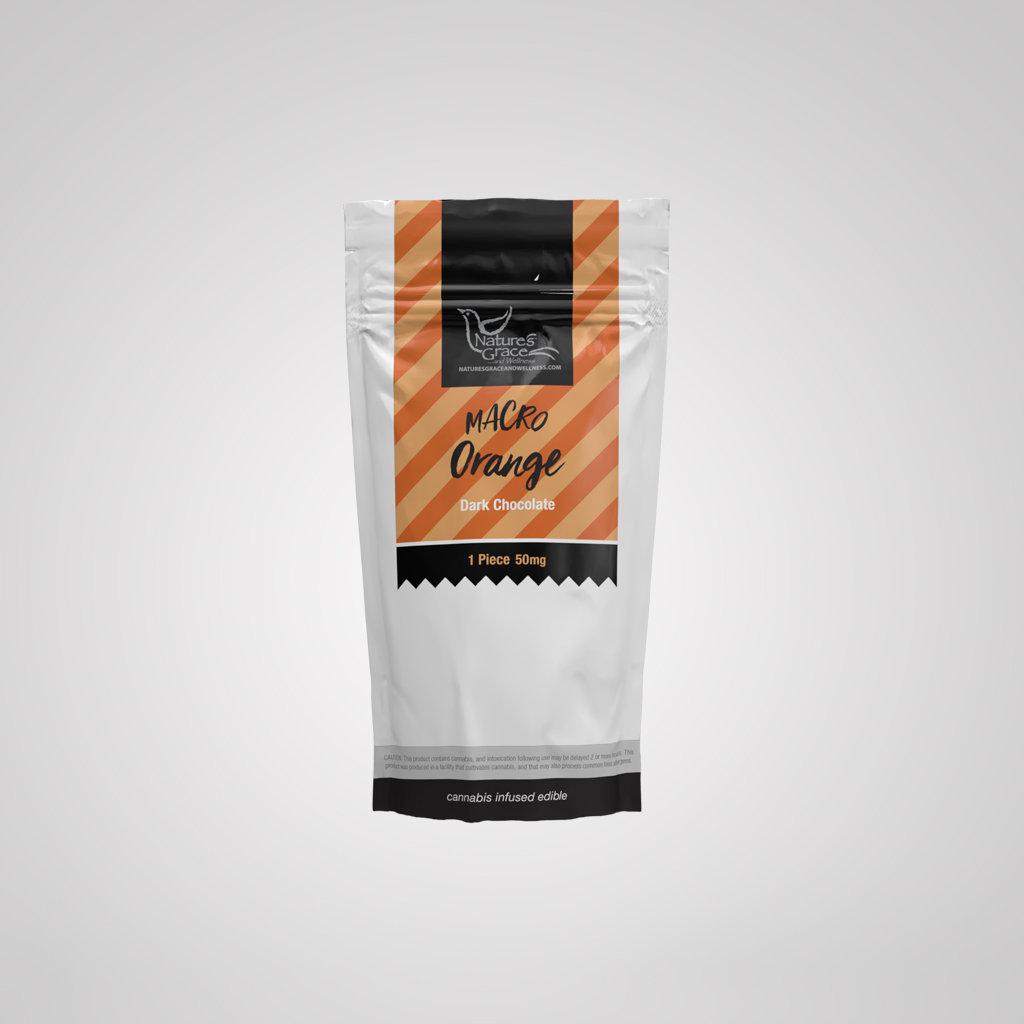 Photograph of product: NGW | MACRO Bar | Orange Dark Chocolate | 50mg