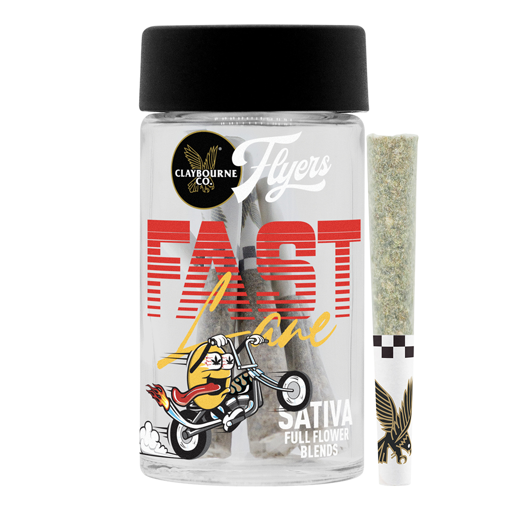 Photograph of product: CLAYBOURNE FLYERS BLENDS PREROLL - FAST LANES 3.5G (7CT) - 3.5 G - 7 PACK