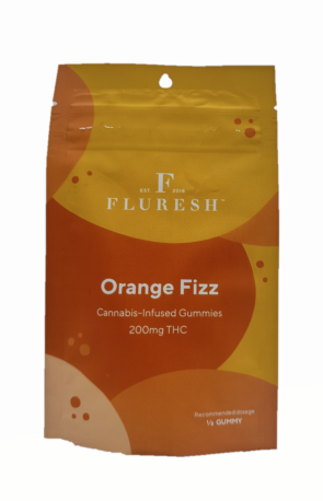 Photograph of product: Fluresh Orange Fizz Gummies 200mg Rec