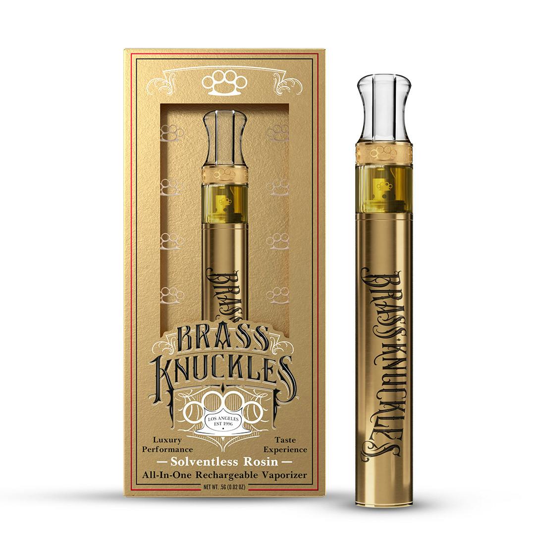 Photograph of product: Brass Knuckles Blueberry Pie Live Rosin Disposable Vape Rec
