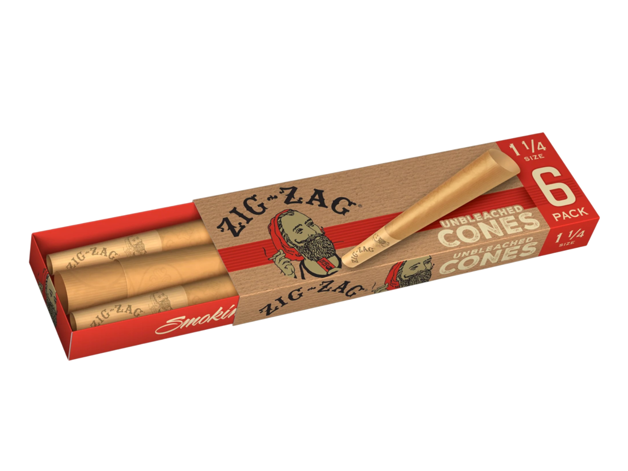 Photograph of product: Zig Zag Unbleached 1-1/4" Cones 6pk