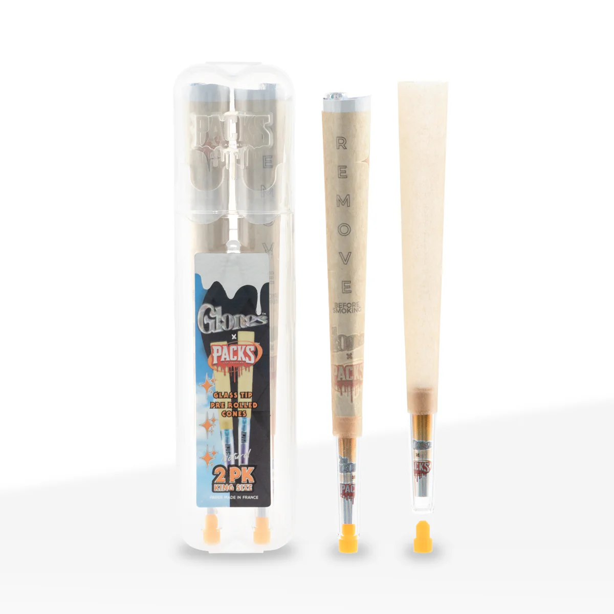 Photograph of product: Cones - GLONES x PACKS - King Sized Glass Tip (Unbleached)