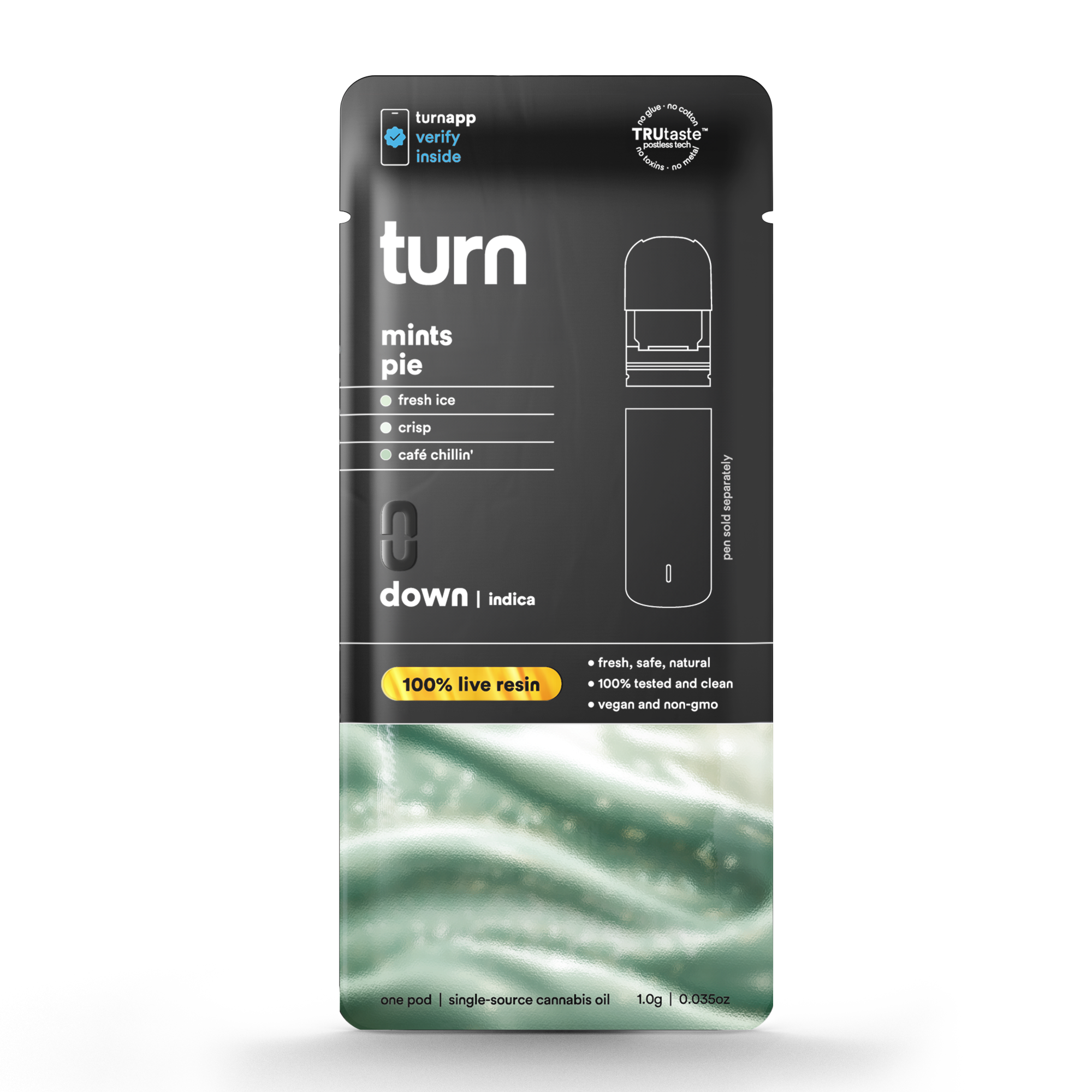 Photograph of product: TURN | MINTS PIE | LIVE RESIN | Oui'd | 1G POD