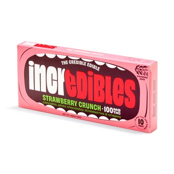 Photograph of product: Incredibles Strawberry Crunch White Chocolate Bar 100mg 20pk