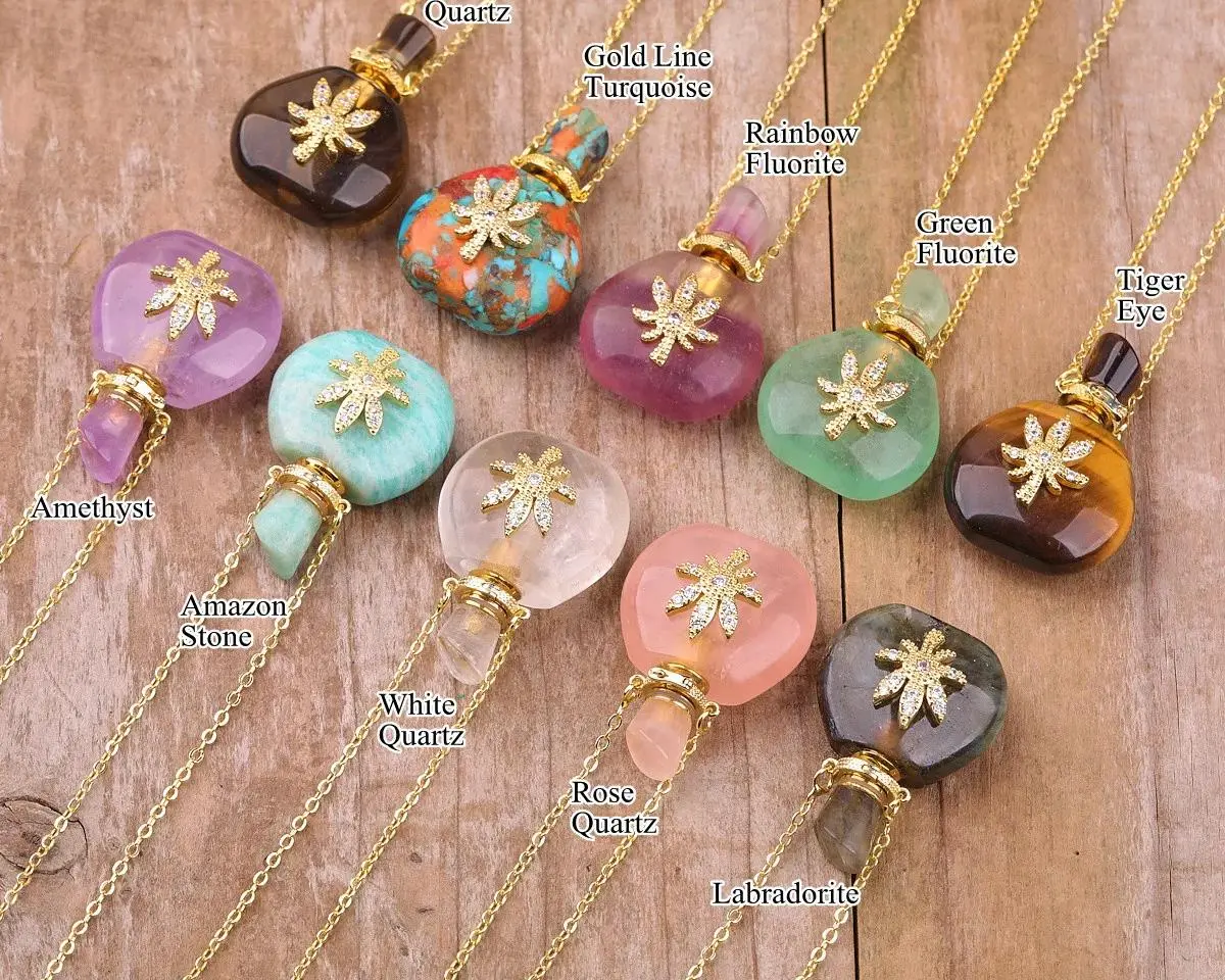 Photograph of product: Necklace | Crystal Oui'd Charm | Oil-Diffuser | Assorted