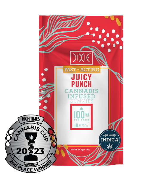 Photograph of product: Dixie | Juicy Punch | (Fast Acting) Infused Edible Gummies | 200mg | Oui'd
