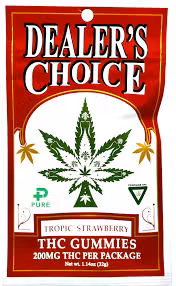 Photograph of product: Dealers Choice - Tropic Strawberry - 200mg Gummies (4x50mg)