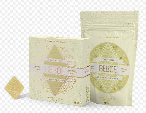 Photograph of product: Beboe - Cloud 9 Sparkling Pear - TH-oui:CBG 1:1 - Gummies