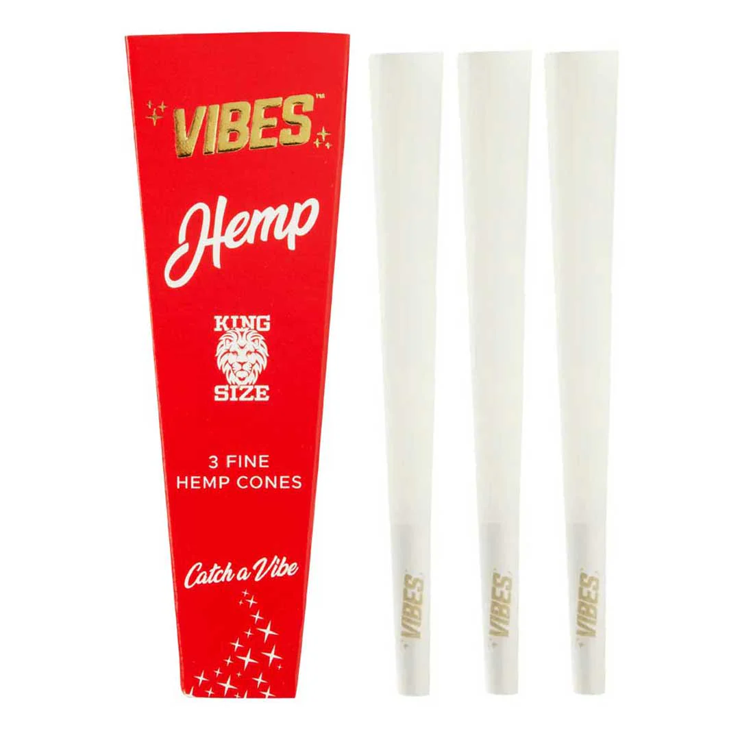 Photograph of product: King Size Hemp Cones | Vibes | Pack of 3
