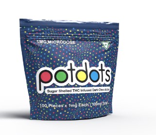 Photograph of product: Pot Pots 100mg Dark Chocolate Candies By Dream