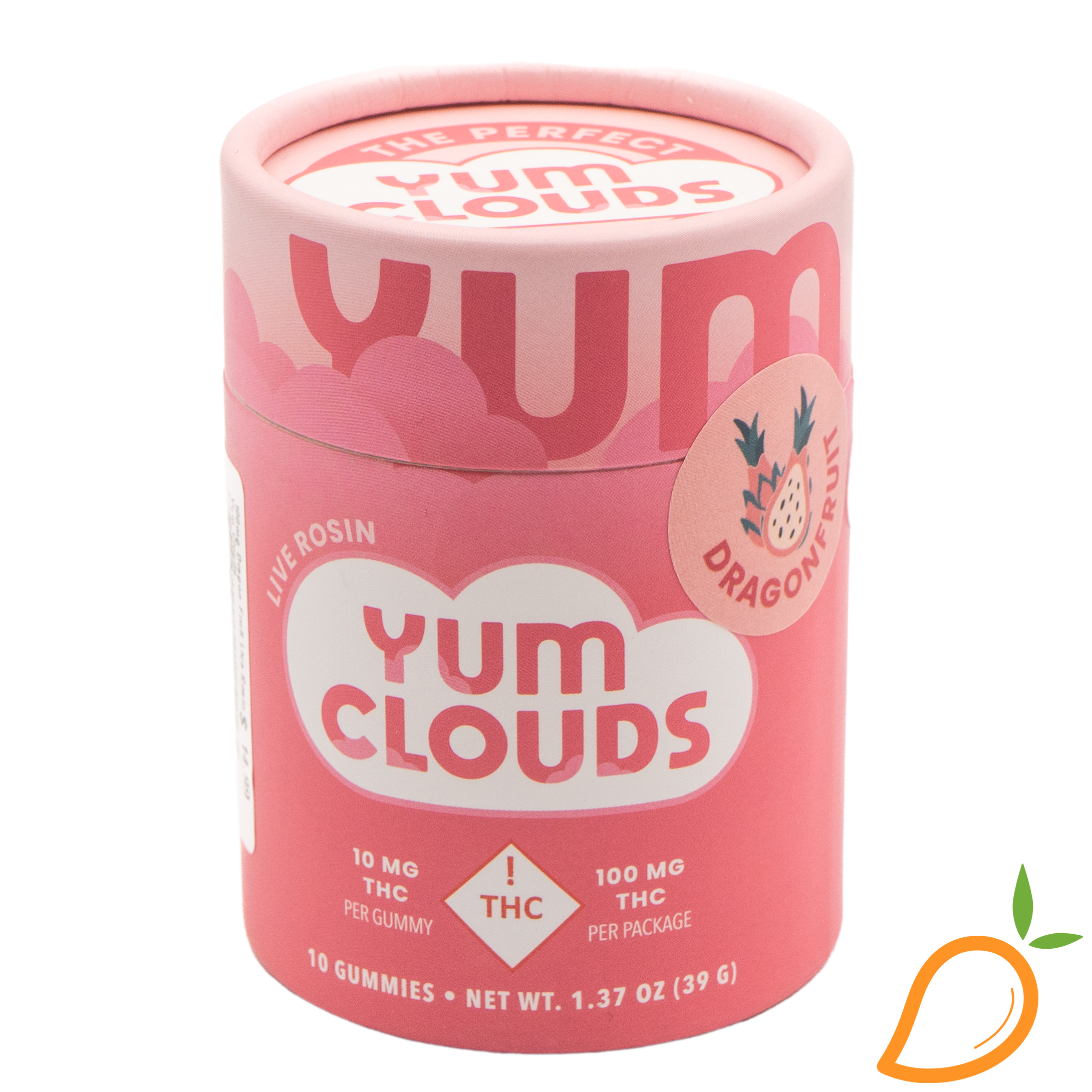 Photograph of product: 100mg Dragon Fruit Live Rosin Gummies Yum Clouds
