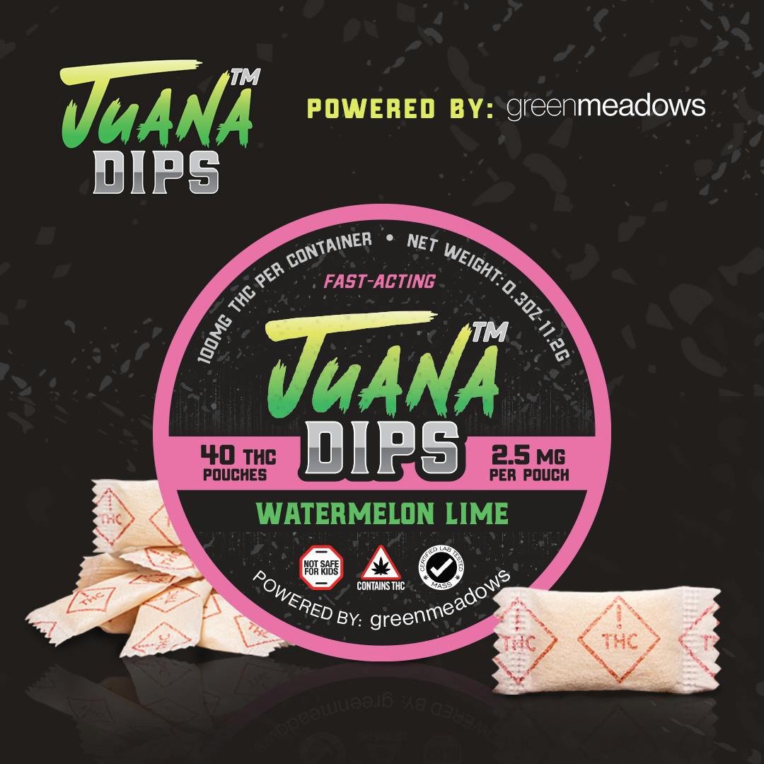 Photograph of product: Juana Dips - Infused Pouch 100mg 20 Pack - Watermelon Lime