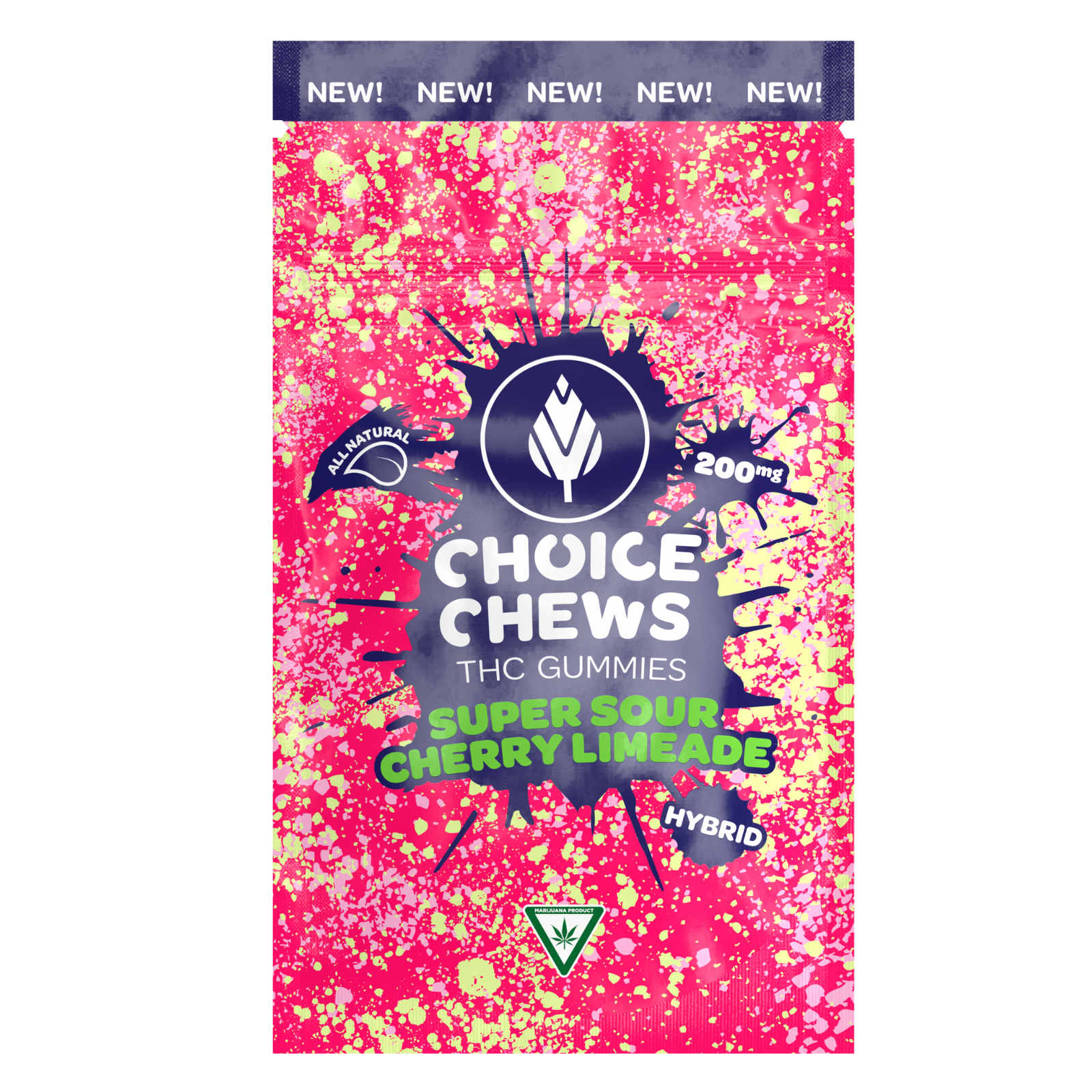 Photograph of product: Choice Chews | Super Sour Cherry Limeade | 200mg Gummies