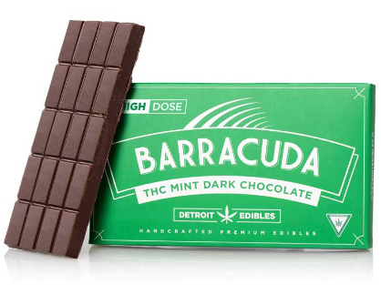 Photograph of product: Barracuda Bar - Chocolate Bar - 200mg - Mint Dark Chocolate