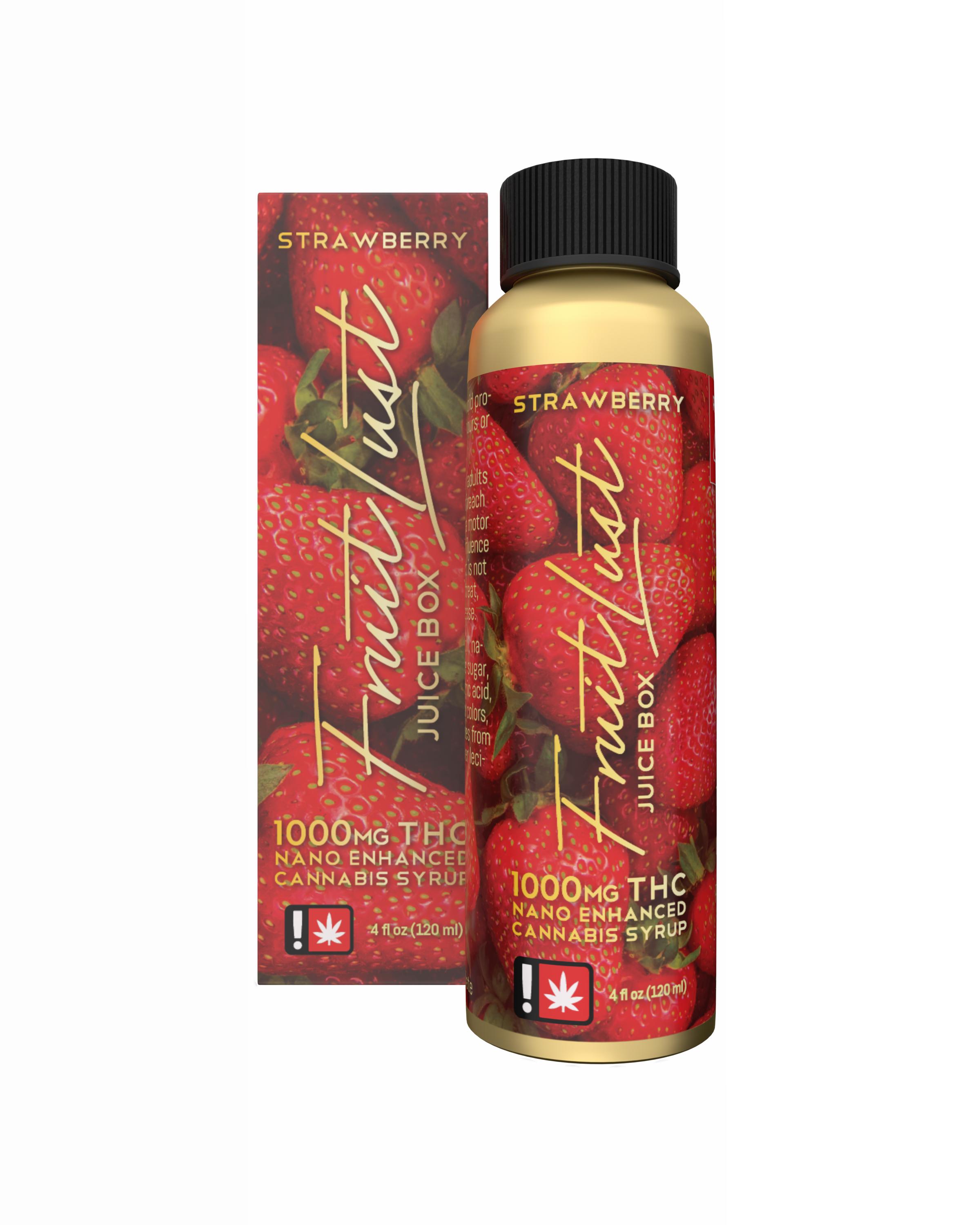 Photograph of product: Fruit Lust - Strawberry Juice Box (H) - Nano Syrup 1000mg