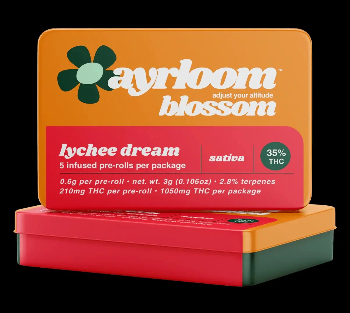 Photograph of product: Lychee Dream - AYRLOOM - 5Pck Infused Pre Rolls